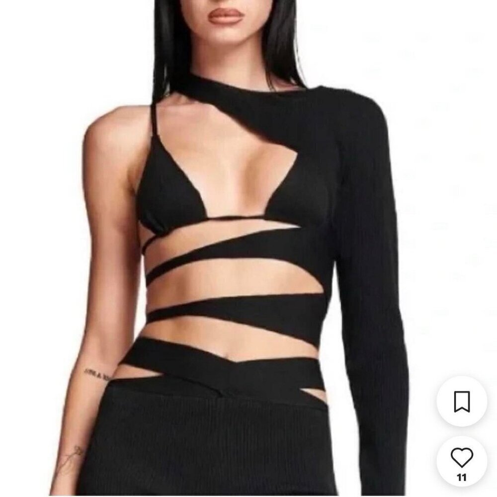 I.Am.Gia  Women’s genevieve Top Black Cropped Size XXS Top